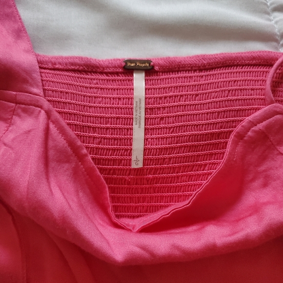 Free People Mila One Shoulder Side Tie Cropped Size Large, Pink NWOT - Picture 5 of 5